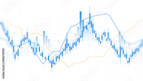 Cuadro en lienzo Transparent PNG Stock Market Candlestick Chart with Rising Trend Line Digital Fi