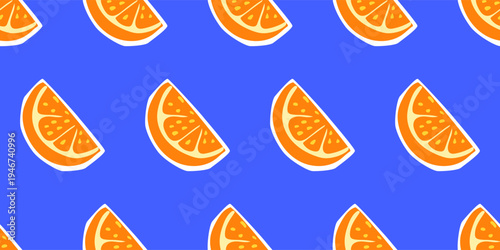 Cartoon  Fun Fruit Seamless Pattern Background. Vibrant Retro Wrapping Paper Print. Colorful Party Wallpaper Design. Fashionable Bold Tropical Textile Positive Festive Fabric. Happy Summer Holiday Art