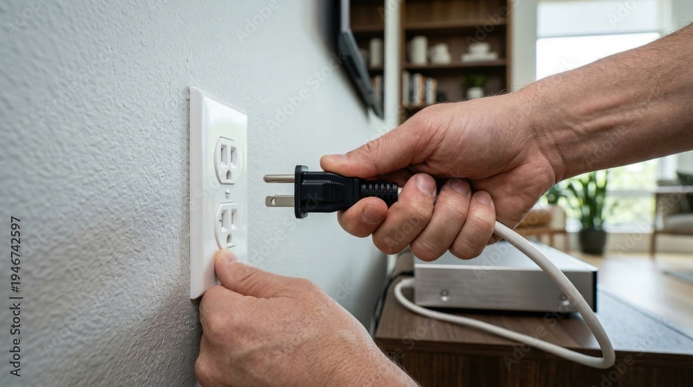 Naklejka premium Conscious Energy Use: Plugging In Responsibly for a Sustainable Future