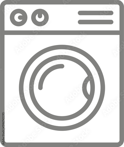 Vector graphic illustration of a washing machine with a simple design