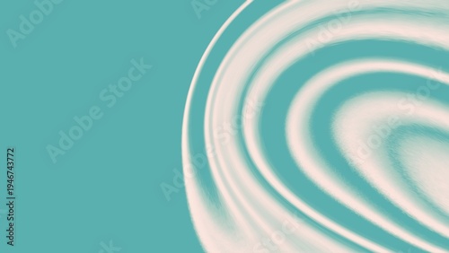 Minimalist teal and white circular swirl background with clean aesthetic and modern abstract fluid motion design