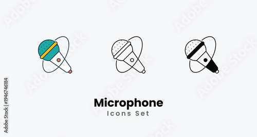 Microphone icons vector set stock illustration
