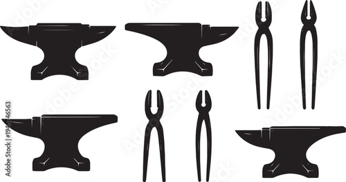 Anvils and Blacksmith Tongs