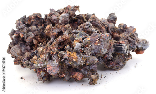 Canvastavla Metallurgical slag texture isolated on white background