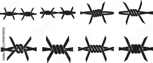 Barbed Wire Fencing Silhouettes