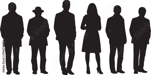 Bank Queue and Financial Institution Waiting Silhouettes