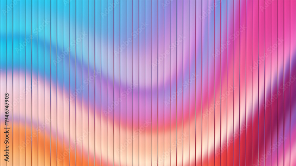 Obraz premium Stunning abstract fractal glass texture featuring ribbed patterns and vibrant light reflections, ideal for backgrounds, digital art, and creative projects.