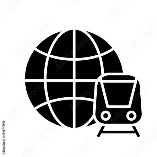 Train icon vector. Train ticket Illustration sign. Railway station symbol. Public transport logo.
