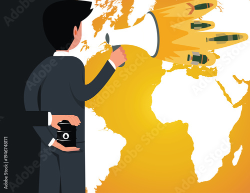 War propaganda, Global oil shortage and hoarding caused by wartime crisis.