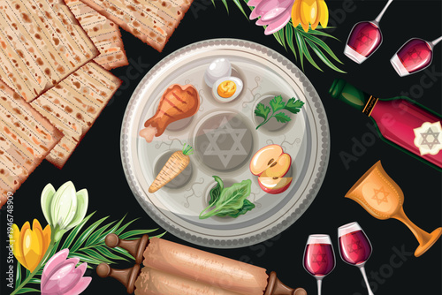 A beautiful illustration for the Passover holiday