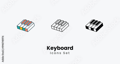 Keyboard icons vector set stock illustration