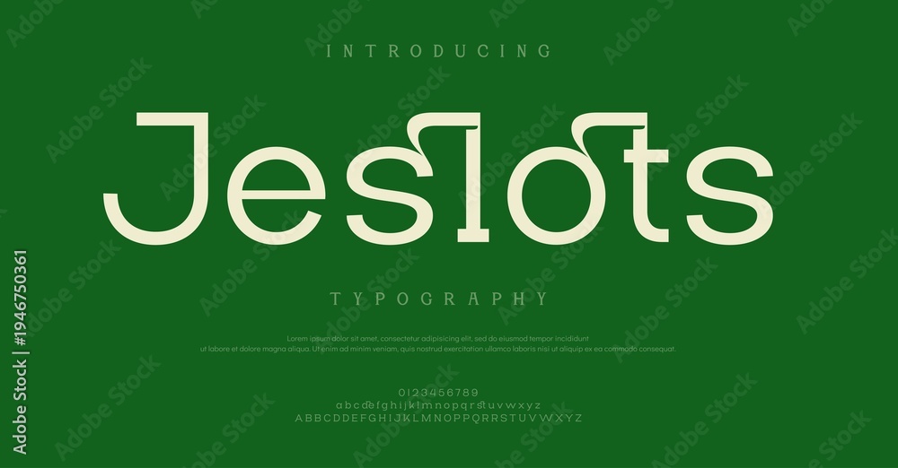 Obraz premium Introducing Jeslots Typography Font Design