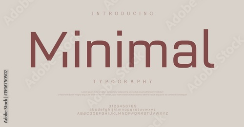 Minimal typography design with red text on beige background