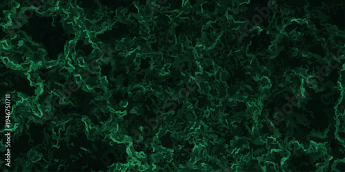 Vector Intriguing Green Abstract Background. A mesmerizing composition of swirling, undulating forms in shades of green on a dark canvas.