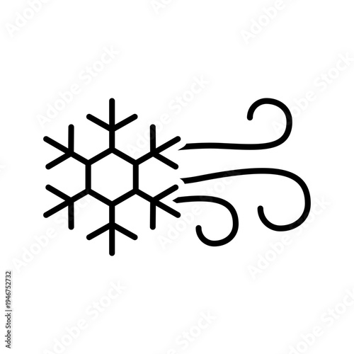 Winter icon vector. Snowl Illustration sign. Cold weather symbol. Cold logo.