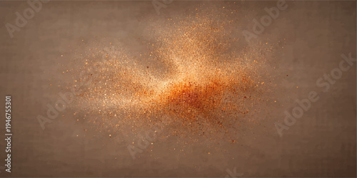 Vintage dark grunge sky with smoky clouds and fiery orange light over an old rusty metal and paper texture backdrop