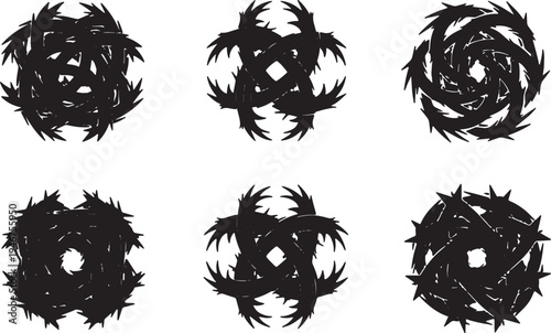 Abstract Cactus Needle Patterns