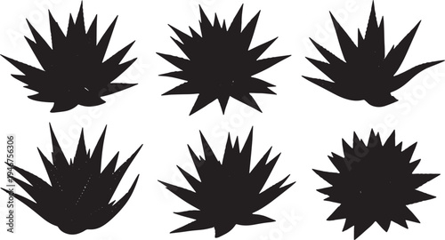 Aloe Vera Medicinal Plant Silhouettes