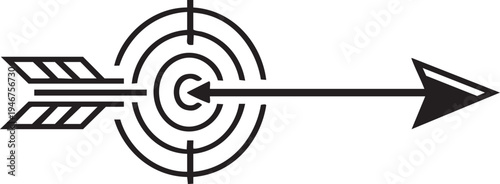 Arrow Hitting Target Center Bullseye Concept