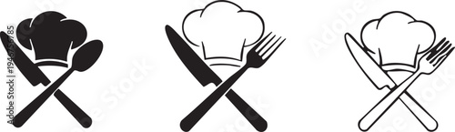 Culinary Chef Hat and Cutlery Restaurant Logo
