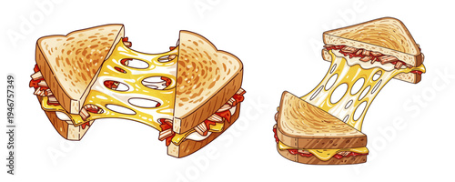 Creative grilled cheese sandwiches with a twist of artistic presentation