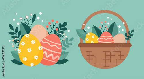 Vector illustration eggs decoration for easter day