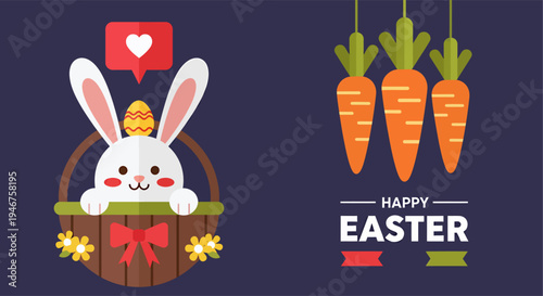 Two illustrations depicting moments from the Easter celebration, vector illustration