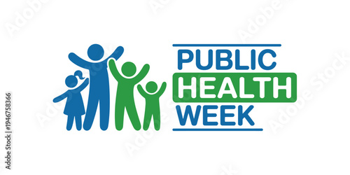 Public Health Week awareness campaign logo with family figures and text