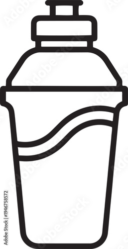 Nutrition protein shake bottle vector icon for bodybuilding and fitness illustration
