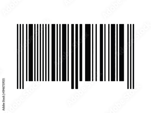 Realistic barcode icon, vector illustration