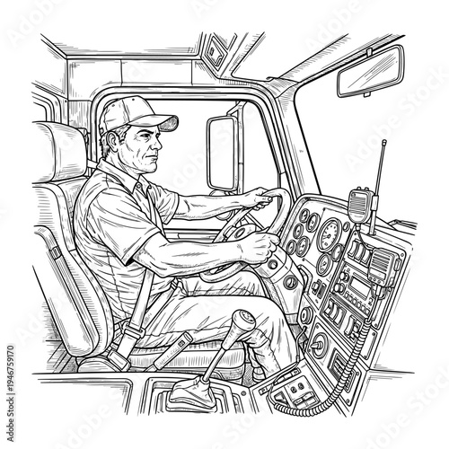 A skilled operator in the cab of heavy machinery at work