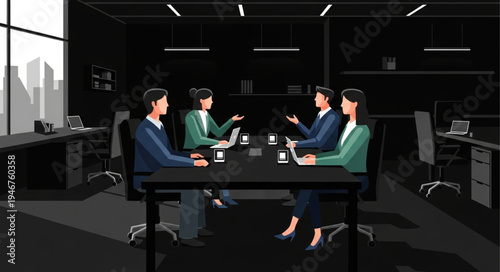 group of business people working together