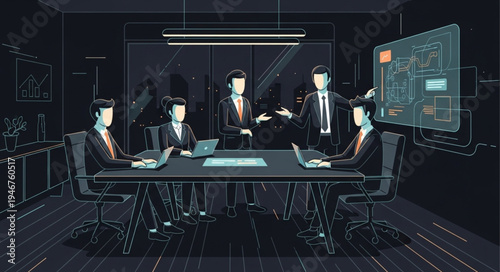 group of business people working in office