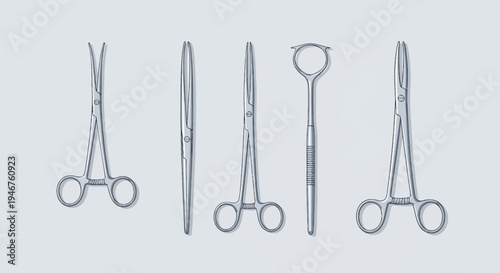 Medical Instruments Assortment Displaying Surgical Tools Against A Uniform Background
