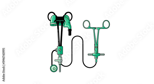 Medical Instruments Illustration Representing Advanced Surgical Tools On White Backdrop