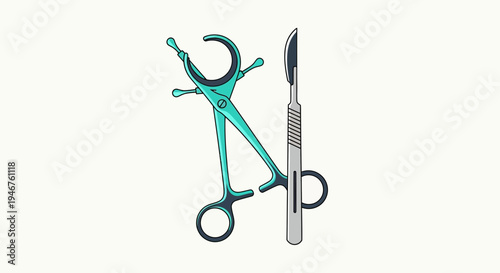 Medical Instruments Illustration Representing Surgery and Scientific Exploration Concepts