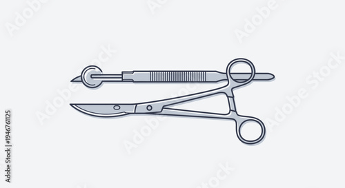 Medical Instruments Illustration Representing Surgery And Surgical Procedures