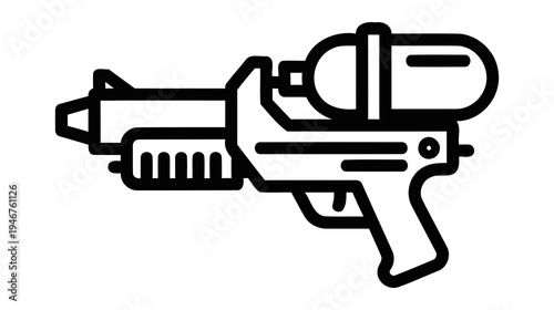 Illustration of Futuristic Ray Gun Blaster