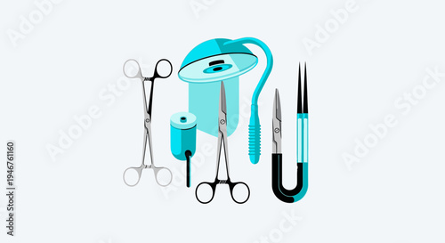 Medical Instruments Illustration Representing Surgery Equipment In A Clean And Modern Design