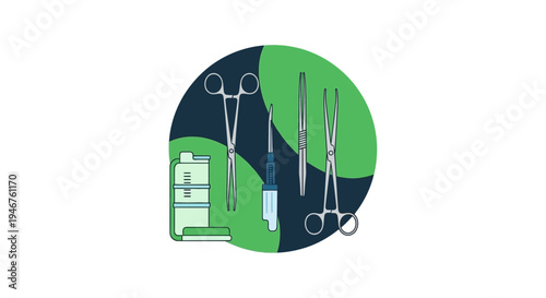 Medical Instruments Illustration Representing Surgery Tools For Healthcare Applications And Concepts