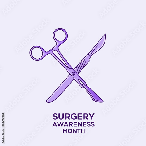 Medical Instruments Illustration Representing Surgery, Healthcare, and Awareness Campaign Design