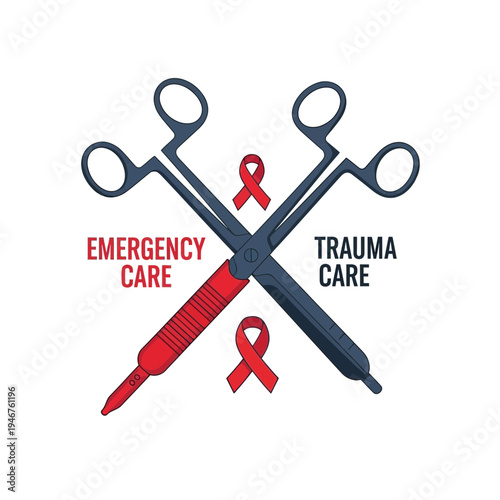 Medical Instruments Illustrate Emergency and Trauma Care, Symbolizing Urgent Treatment and Support