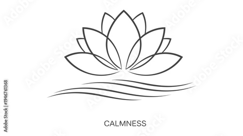 Illustration of Lotus flower symbol of calmness and serenity