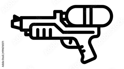 Illustration of Black futuristic ray gun icon