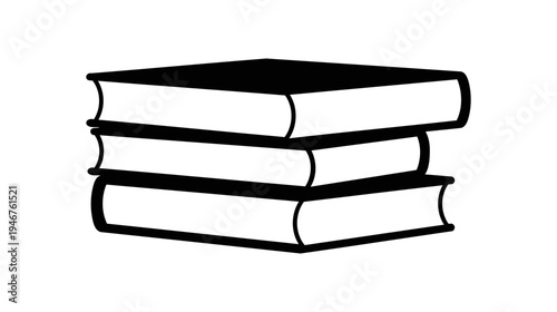 Stack of books simple line art