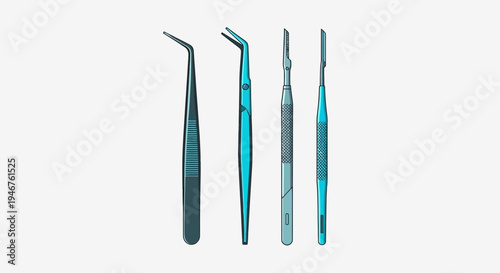 Medical Instruments in Vector Illustration Showcasing Surgical Precision and Detailed Craftsmanship