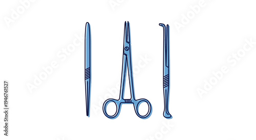 Medical Instruments: Minimalist Illustration Of Surgical Tools For Healthcare Professionals