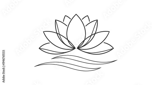 Lotus Flower Line Art