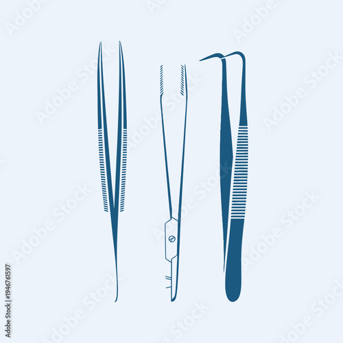 Medical Instruments Silhouette: Precision Tools for Healthcare, Surgical Procedures, and