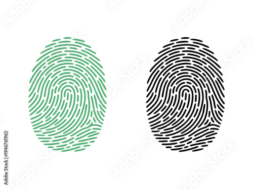 Human fingerprint scan vector illustration, biometric security identity icon, digital forensic science, cybersecurity branding, personal identification, authentication, and technology concept